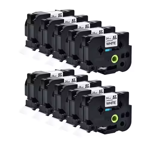 10PCS 251 24mm Label Tape Laminated Compatible Brother TZe-251 TZ-251 Black on White Tape for P-Touc
