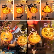 JENNIFERDZ Halloween Pumpkin Lantern, With Handle Handmade Halloween Lantern DIY, Festival Supplies 