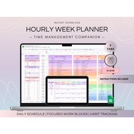 Hourly To-Do List Time Tracker Spreadsheet Time Blocking Google Sheets Template Time Management Dail