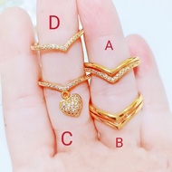 Bangkok Gold V Ring Gold Ring 916 Gold Ring