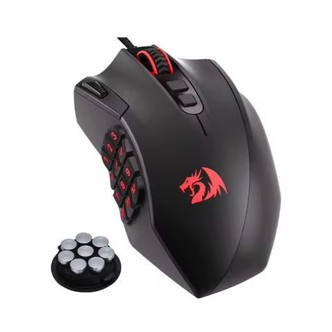 Redragon M921 MMO Gaming Mouse 12400 DPI High Precision Wired RGB Mice 18 Programmable Buttons, 12 S