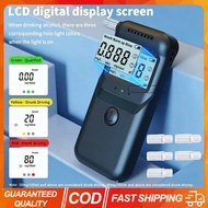 Alcohol Tester Breathalyzer with 5 Nozzles LCD Digital Display Screen Precision Level Drunk Driving 