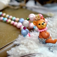 小熊娃娃彩色珍珠項鍊 施華洛水晶小褲褲 貝殼珍珠