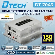 DTECH HDMI Extender via Ethernet CAT6 up to 150 meters transmitter receiver RJ45 1080p 150M DT-7043 
