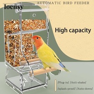 Ioensy No Mess Bird Feeder Cage Hanging Transparent Seed Food Container Pet Feeder for Canary Budgie