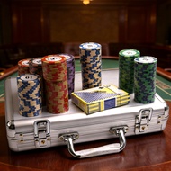 Crown Chips Baccarat Mahjong Tokens Texas Hold'em Texas Hold'em Clay 200 Code Silver Chip Set