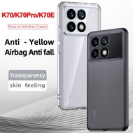 Case for Xiaomi Redmi K70 Pro K70E Clear Back Cover Soft TPU Silicone Frame Matte Translucent PC Har