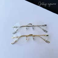 Chrome Hearts Y2K oval rimless glasses with round metal temples