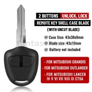 2 Button Remote Key Shell Case Blade For MITSUBISHI Grandis Outlander Lancer IV fantasticzone