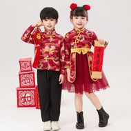 4-15Y Kids Cheongsam,,CNY Baby Girls Cheongsam Dress, Boy Hanfu,CNY Baby Girls Dress,Chinese New Yea