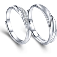 Cincin Perak Cinta Tanpa Henti Lelaki Wanita Cincin Boleh Laras Cincin Swarovski Cubic Zirconia Cinc