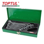 TOPTUL 8PCS 45° Offset Double Ring Wrench Set - METAL BOX GAAD0803