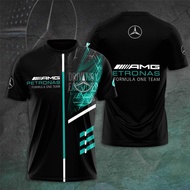New F1 Mercedes AMG Training Shirt Casual Sport Tee Fashion Men Short Sleeve Plus Size T-shirt