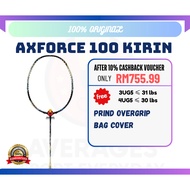 【READY STOCK】Original Axforce 100 Kirin Black Gold Attacking Badminton Racket 雷霆100【FREE GRIP & BAG 