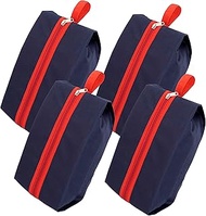 Nylon Shoe Bag Travel Pouch Pack of 4 - (40 x 18 x 16 cm, Blue, Red), 4 PK - Blue & Red, One size