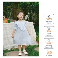 LEAH baby girl dress with short sleeves and V-neck, cute princess dress for girls 3,4,5,6,7,8,9,10 y