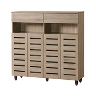 VHIVE Delta 4 Door 2 Drawer 1.2m Shoe Cabinet (Oak 120cm Shoe Rack Storage Cabinet)