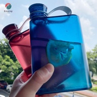 EMERAY Water Bottle, Plastic Flat Shape Sport Bottle, Fashion Large Capacity Water Cup