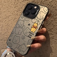 Casing iphone 11/12/13/14/15/16 Pro max Silver Case Pooh Case For iPhone 11,12,13,14,15,11PM,12PM,13