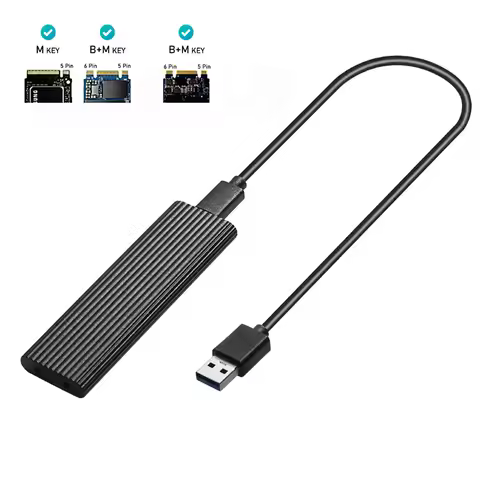 M2 SSD Case NVME Enclosure M.2 to USB SSD Adapter for NVME PCIE NGFF M.2 SATA SSD M/B+M Key 2230/224