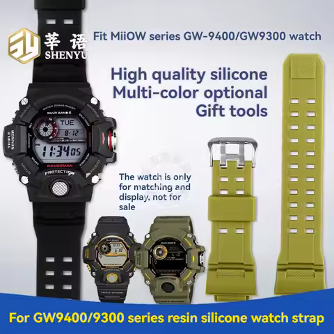 Shenyu Silicone Watch Strap For Casio G-Shock Series 3104 GW-9400/GW9300 Replacement Watch Band Brac