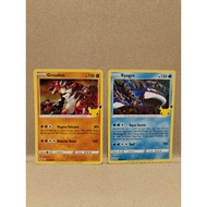 pokemon card Groudoun & Kyogre 25th