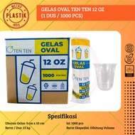 Joyce 1 box (1000 pcs) Oval Glass TEN TEN 12oz 14oz 16oz 18oz 22oz Oval Plastic Cup Ten Ten U Cup/ T