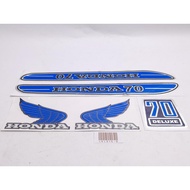 HONDA C70 70 STICKER STRIPING STICKER biru