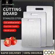 316 Dual-sided Cutting Bord Stainless Steel Antibacterial Anti-mould Multifunctional Chopping Board 
