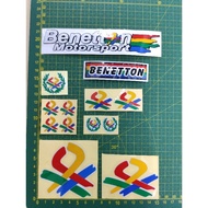 Sticker benetton pangkah padi sticker pantul cahaya tampal motor aksesori motor