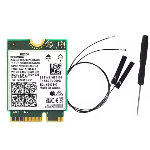 IYBBW-WIFI 7 BE200 BE200NGW WiFi Card+Antenna BT 5.4 802.11AX Tri-Band M.2 NGFF Wireless Network Ada