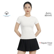Aerostreet Fuji Kaos Wanita Perfect Fit Cotton Cloud Putih Fitted T-shirt Cewek Women Casual Cotton