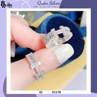 Silver ring, silver S925 Quiin - H-shaped for women 0117R