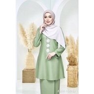 SAGE GREEN KURUNG MODEN EXCLUSIVE RIAU MINI KURUNG KEDAH PLAIN STYLO LEMON STYLO BAJU RAYA 2024 SEDO