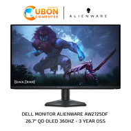 DELL MONITOR (จอมอนิเตอร์) ALIENWARE AW2725DF 26.7" QD OLED 360Hz - 3 YEAR OSS