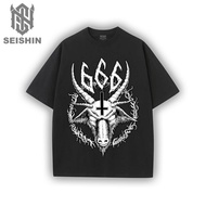 Seisin T-shirt Satanic goat 666 unisex vintage T-shirt