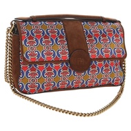 FENDI 鏈條單肩包 麂皮 兩用 棕色 金色 正品 197273SAV