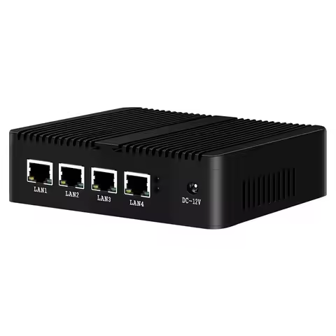 Fanless Min PC Intel N100 J1900 N2840 N5105 J4125 with 4x 2.5G Ethernet Support Windows Linux Pfsens