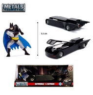 Jada Batmobile with Batman Diecast Figure Animated DC Comics Series 1/24 Diecast Model