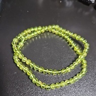 Peridot Olivine Bracelet 4mm Double Layer Genuine Natural Stone