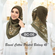 [Fareha Sale] | Fareha Tudung Bawal Anti Kedut Cotton Premium Printed Scarf | Bawal Fareha Cotton Pr