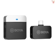 BOYA BY-M1LV-U 2.4GHz Wireless Microphone System Transmitter + Receiver Mini Recording Mic with Type-C Port Replacement for Android Smartphones Tablets Vlog Rec Came-0306