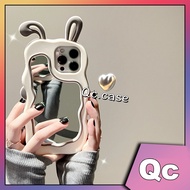 Hot sales「Qc」Cute Rabbit Ear Mirro iPhone case&amp;AirPods case full edge  iphone 14 case iphone 13 case iphone 12 case iphone 11 case AirPod case AirPod pro case AirPod pro 2 case
