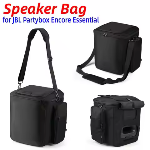 Portable Speaker Carry Case with Shoulder Strap and Extra Pockets for JBL Partybox Encore Essential 