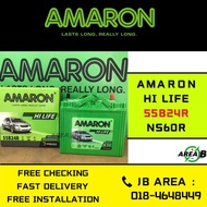 [ 55B24R | 55B24L | NS60S | NS60LS ] Amaron Hi-life | Car Battery Bateri Kereta | Civic Accord CRV HRV Altis Vios Almera