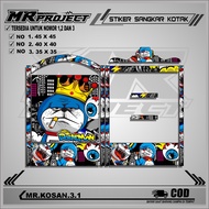 Stiker Decal Sangkar Kotak-Sticker Ebot Kosan Sangkar motif Doraemon
