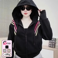 [Sale] Unisex wide form 2B Striped zip hoodie, zip-up fleece jacket for sun protection and wind prot