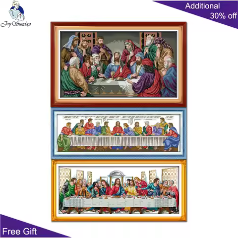 Joy Sunday Cross Stitch Kits, Home Decor, Christian Needlework, Needlepoint Embroidery, The Last Sup