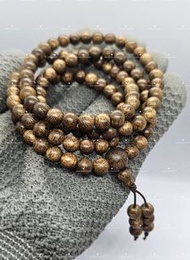 全新 天然木 文萊 沉香 6mm 108顆 念珠 佛珠 汶萊 Natural Wood Natural Agarwood Mala Beads 108