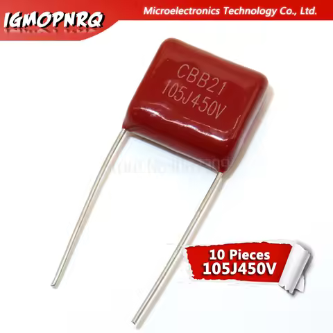10PCS 450V105J 1uF 450V CBB Polypropylene film capacitor pitch 15mm 105 450V 1uF